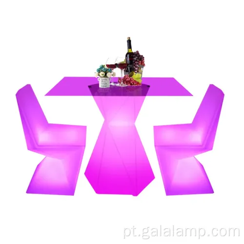 Conjunto elegante de jantar ao ar livre de LED luminoso